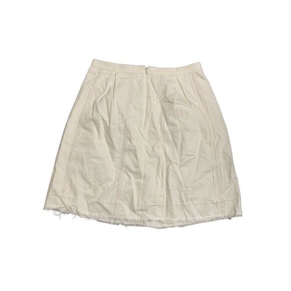 j crew womens solid white fit flare knee length skirt 2 xs - Picture 2 of 7